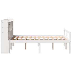 Postel s knihovnou bez matrace bílá 135x190 cm masivní borovice - obrázek 5