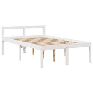 Postel s knihovnou bez matrace bílá 135x190 cm masivní borovice - obrázek 8