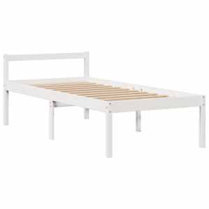 Postel s knihovnou bez matrace bílá 90x200 cm masivní borovice - obrázek 8
