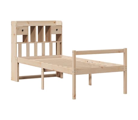 vidaXL Bed met boekenkast zonder matras massief grenenhout 100x200 cm