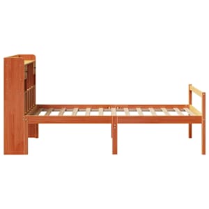 Postel s knihovnou bez matrace hnědá 75x190 cm masivní borovice - obrázek 5