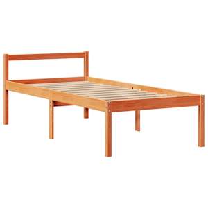 Postel s knihovnou bez matrace hnědá 75x190 cm masivní borovice - obrázek 8