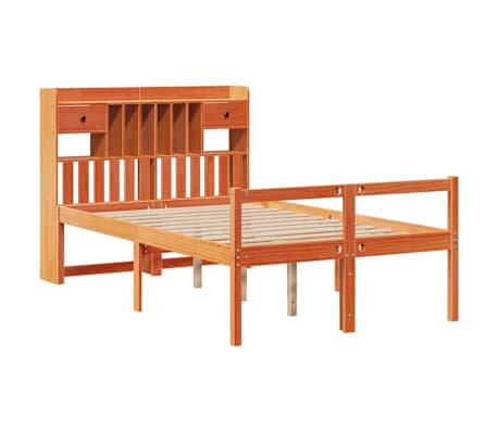 vidaXL Lit biblioth&egrave;que sans matelas cire marron 120x200 cm pin massif