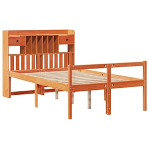 vidaXL Lit biblioth&egrave;que sans matelas cire marron 120x200 cm pin massif