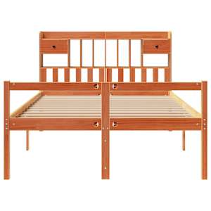 Postel s knihovnou bez matrace 160 x 200 cm masivní borovice - obrázek 4