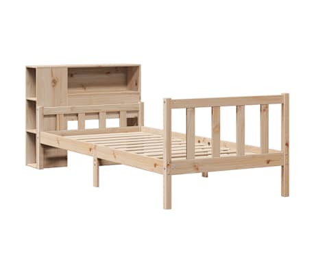 vidaXL Bed met boekenkast zonder matras massief grenenhout 100x200 cm