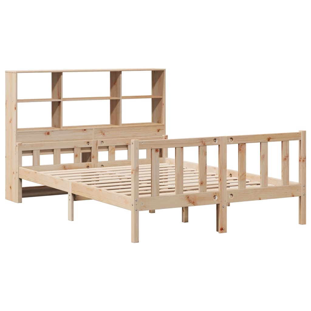 vidaXL Bed met boekenkast zonder matras massief grenenhout 120x190 cm afbeelding