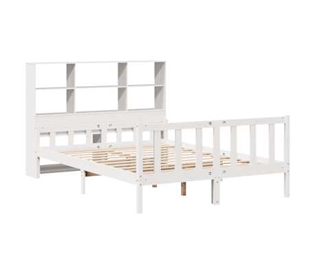 vidaXL Bookcase Bed without Mattress White 150x200 cm King Solid Wood Pine