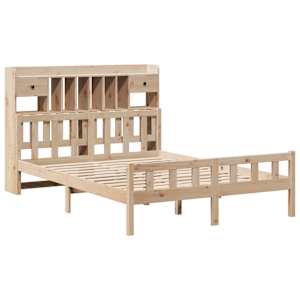 vidaXL Lit biblioth&egrave;que sans matelas 160x200 cm bois massif de pin