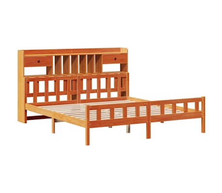 vidaXL S&auml;nky kirjahyllyll&auml; ei patjaa vahanrusk. 180x200 cm t&auml;ysi m&auml;nty