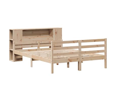 vidaXL Lit biblioth&egrave;que sans matelas 140x190 cm bois de pin massif