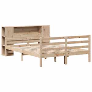 vidaXL Lit biblioth&egrave;que sans matelas 140x190 cm bois de pin massif