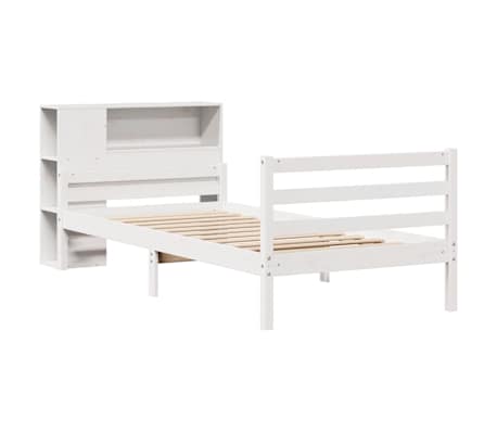 vidaXL Bookcase Bed without Mattress White 90x200 cm Solid Wood Pine