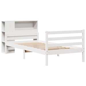 vidaXL Bookcase Bed without Mattress White 90x200 cm Solid Wood Pine