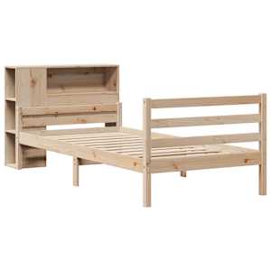 vidaXL Massivholzbett mit Regal ohne Matratze 100x200 cm Kiefer