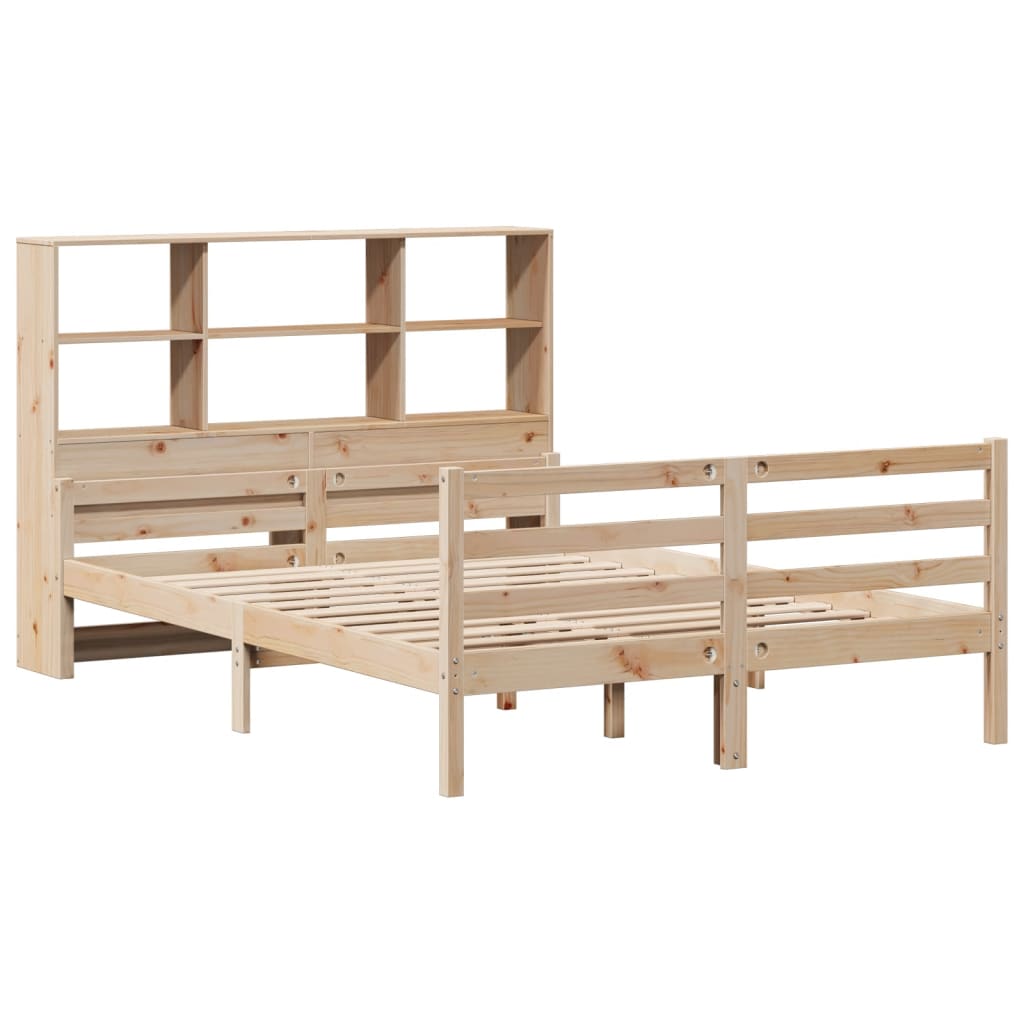vidaXL Bed met boekenkast zonder matras massief grenenhout 120x190 cm afbeelding