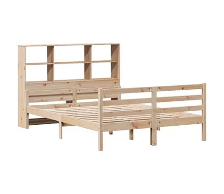 vidaXL Lit biblioth&egrave;que sans matelas 140x190 cm bois de pin massif