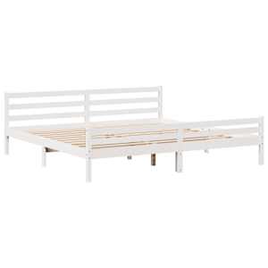 Postel s knihovnou bez matrace bílá 180x200 cm masivní borovice - obrázek 8