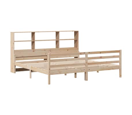 vidaXL Massivholzbett mit Regal ohne Matratze 200x200 cm Kiefernholz