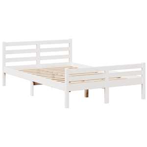 Postel s knihovnou bez matrace bílá 135x190 cm masivní borovice - obrázek 8