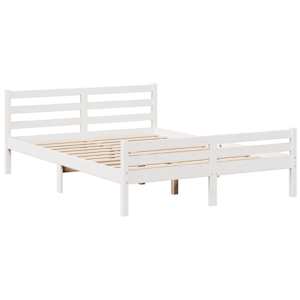 Postel s knihovnou bez matrace bílá 160x200 cm masivní borovice - obrázek 8