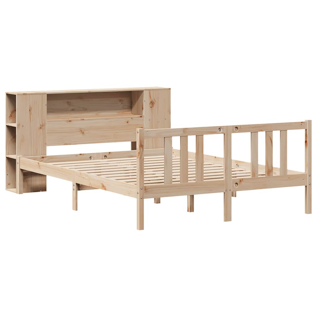 vidaXL Bed met boekenkast zonder matras massief grenenhout 120x200 cm afbeelding
