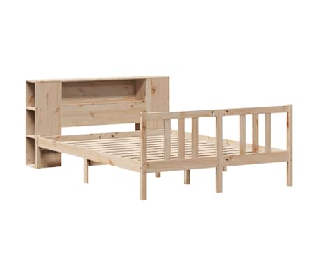 vidaXL Bed met boekenkast zonder matras massief grenenhout 120x200 cm