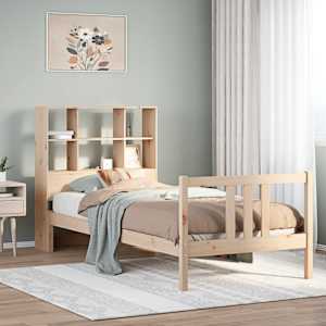 Knjižna postelja brez vzmetnice 90x190 cm trdna borovina