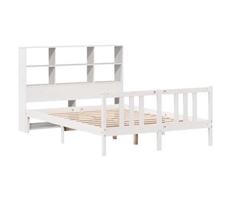 vidaXL Bookcase Bed without Mattress White 140x200cm Solid Wood Pine