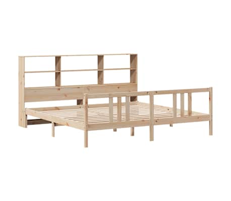 vidaXL Ł&oacute;żko z regałem, bez materaca, 200x200 cm, sosnowe