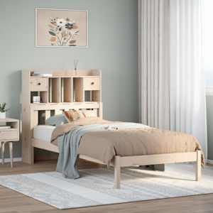 Knjižna postelja brez vzmetnice 75x190 cm trdna borovina