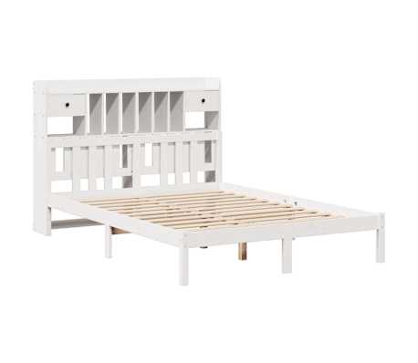 vidaXL Bookcase Bed without Mattress White 140x200 cm Solid Wood Pine