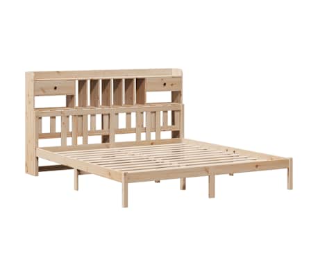 vidaXL Krevet s regalom za knjige bez madraca 200 x 200 cm od borovine