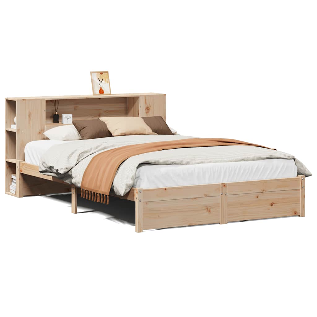 vidaXL Postel s knihovnou bez matrace 120 x 190 cm masivní borovice