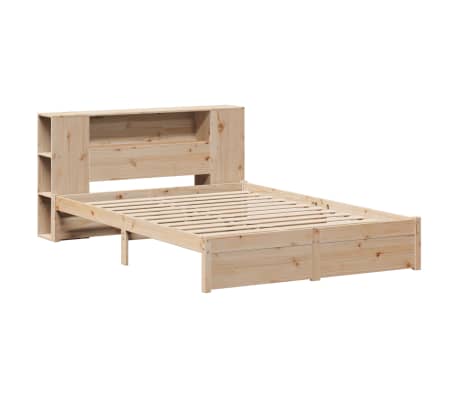 vidaXL Bed met boekenkast zonder matras massief grenenhout 120x200 cm