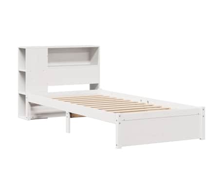 vidaXL Lit biblioth&egrave;que sans matelas blanc 90x190cm bois de pin massif