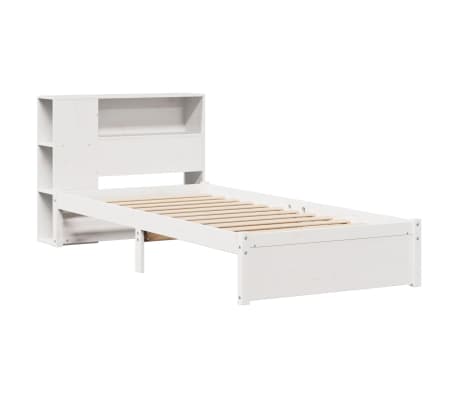 vidaXL Lit biblioth&egrave;que sans matelas blanc 100x200 cm bois pin massif
