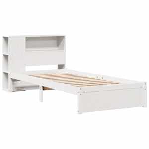 vidaXL Lit biblioth&egrave;que sans matelas blanc 100x200 cm bois pin massif