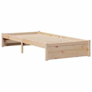 Postel s knihovnou bez matrace 90 x 190 cm masivní borovice - obrázek 8