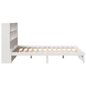Postel s knihovnou bez matrace bílá 140x190 cm masivní borovice - obrázek 5