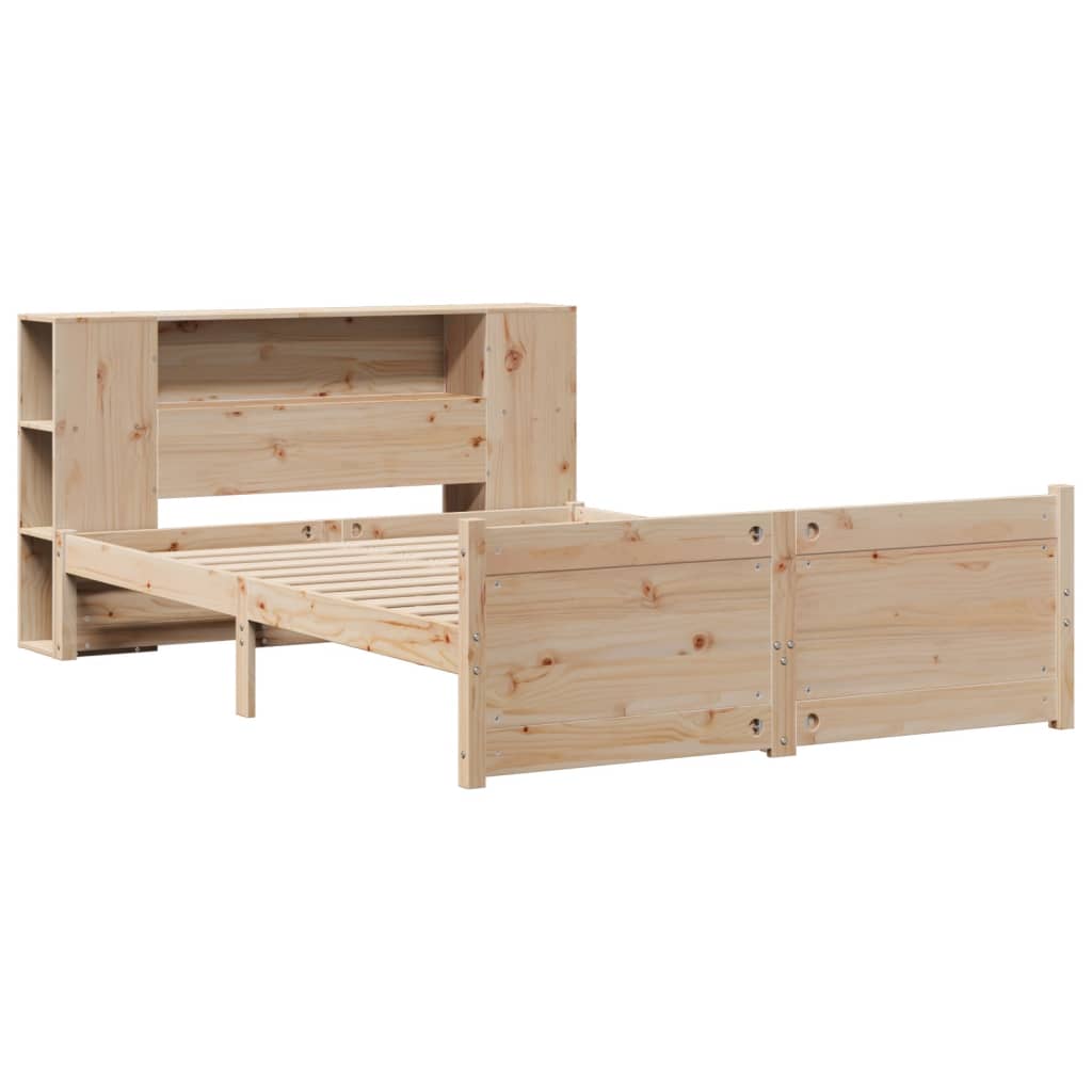 vidaXL Bed met boekenkast zonder matras massief grenenhout 150x200 cm afbeelding