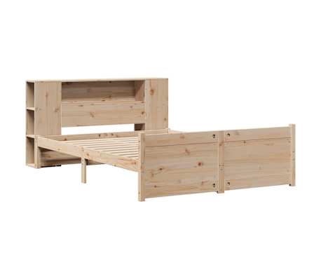 vidaXL Lova su knygų spinta be čiužinio, 150x200cm, pu&scaron;ies masyvas