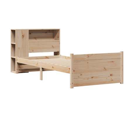 vidaXL Bed met boekenkast zonder matras massief grenenhout 90x190 cm