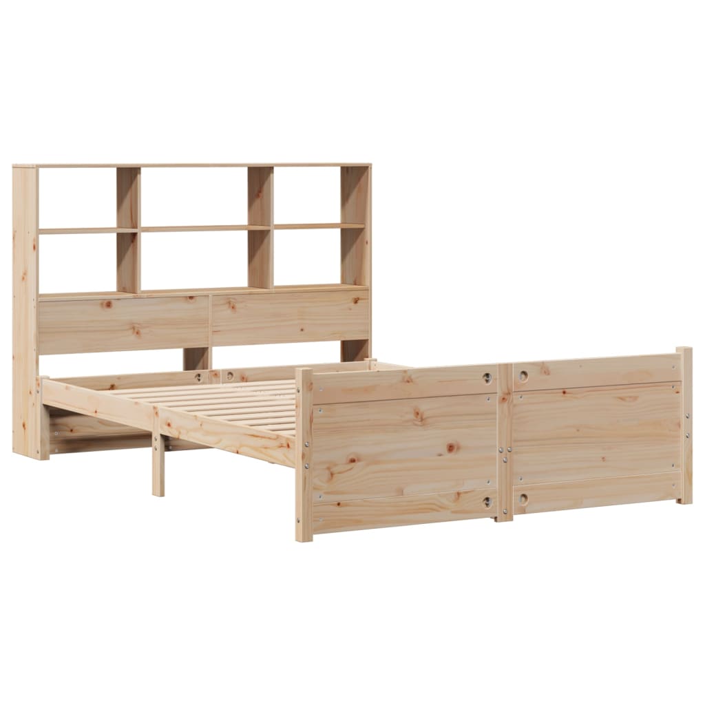 vidaXL Bed met boekenkast zonder matras massief grenenhout 120x190 cm afbeelding