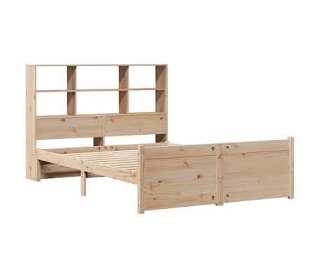 vidaXL Bookcase Bed without Mattress 135x190 cm Double Solid Wood Pine