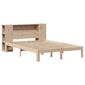 vidaXL Bed met boekenkast zonder matras massief grenenhout 160x200 cm