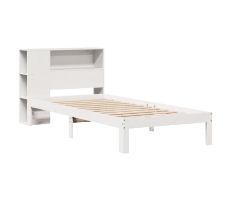 vidaXL Bookcase Bed without Mattress White 75x190 cm Small Single Solid Wood Pine