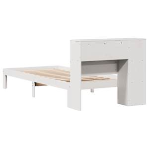 Postel s knihovnou bez matrace bílá 75x190 cm masivní borovice - obrázek 8
