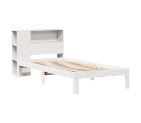 vidaXL Lit biblioth&egrave;que sans matelas blanc 90x190cm bois de pin massif