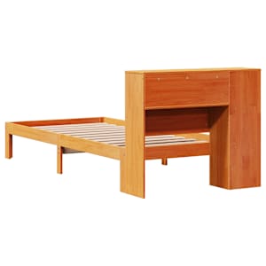 Postel s knihovnou bez matrace hnědá 75x190 cm masivní borovice - obrázek 8